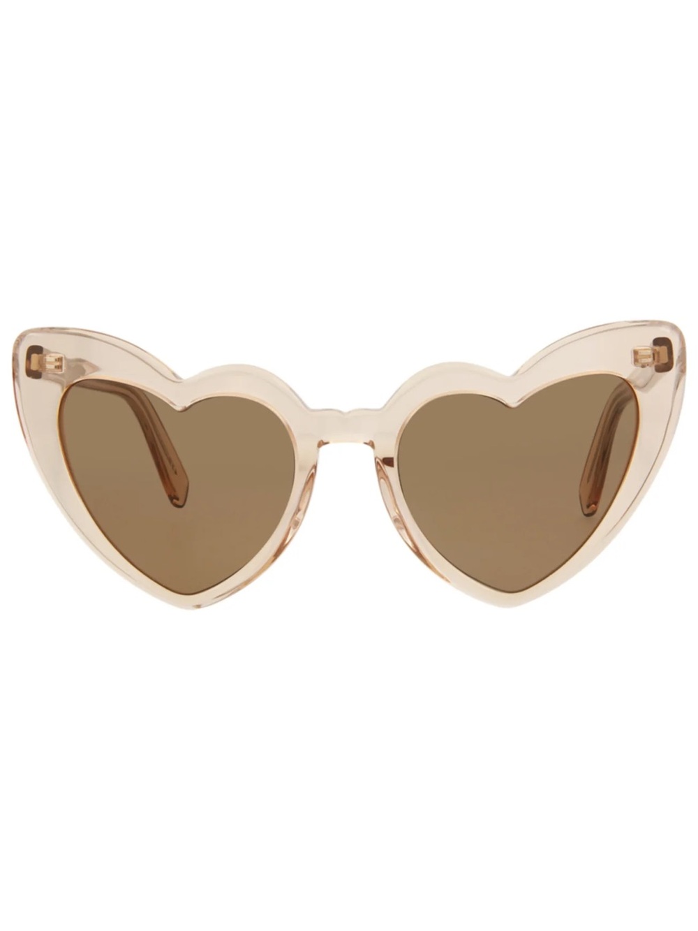 Saint Laurent Lou Lou Heart Sunglasses in Nude